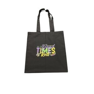 Black Tote Bag with Colorful Text